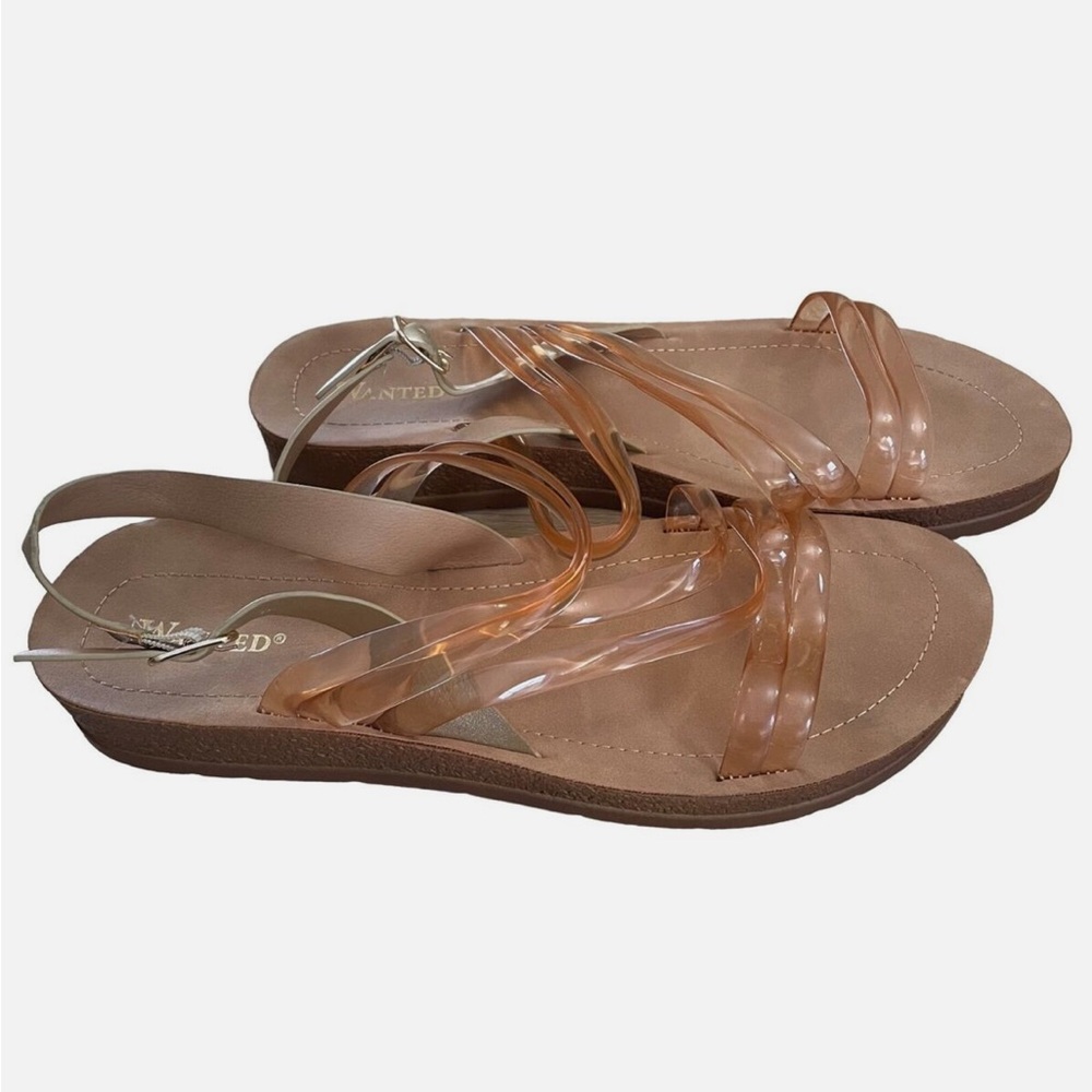 Wanted Cannon Peach Clear Jelly Sandals Size 7 - Picture 3 of 8